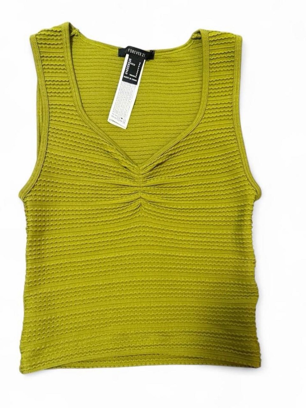 Forever 21 Olive Green Ribbed V-Neck Tank